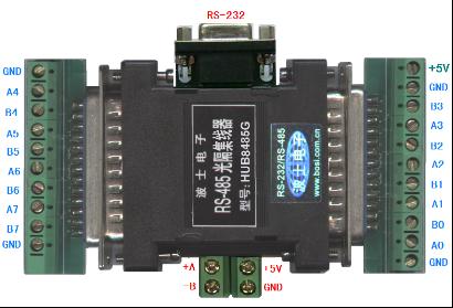 波士 1拖8口RS-485/232光隔集线器(带RS-232口)HUB8485G   